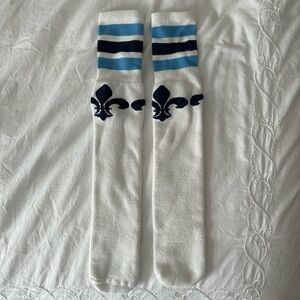 Kappa Kappa Gamma (KKG) Fleur-de-Lis White and Blue Socks | One Size